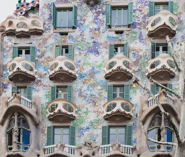 Gekradeerde foto van Casa Batllo in Barcelona