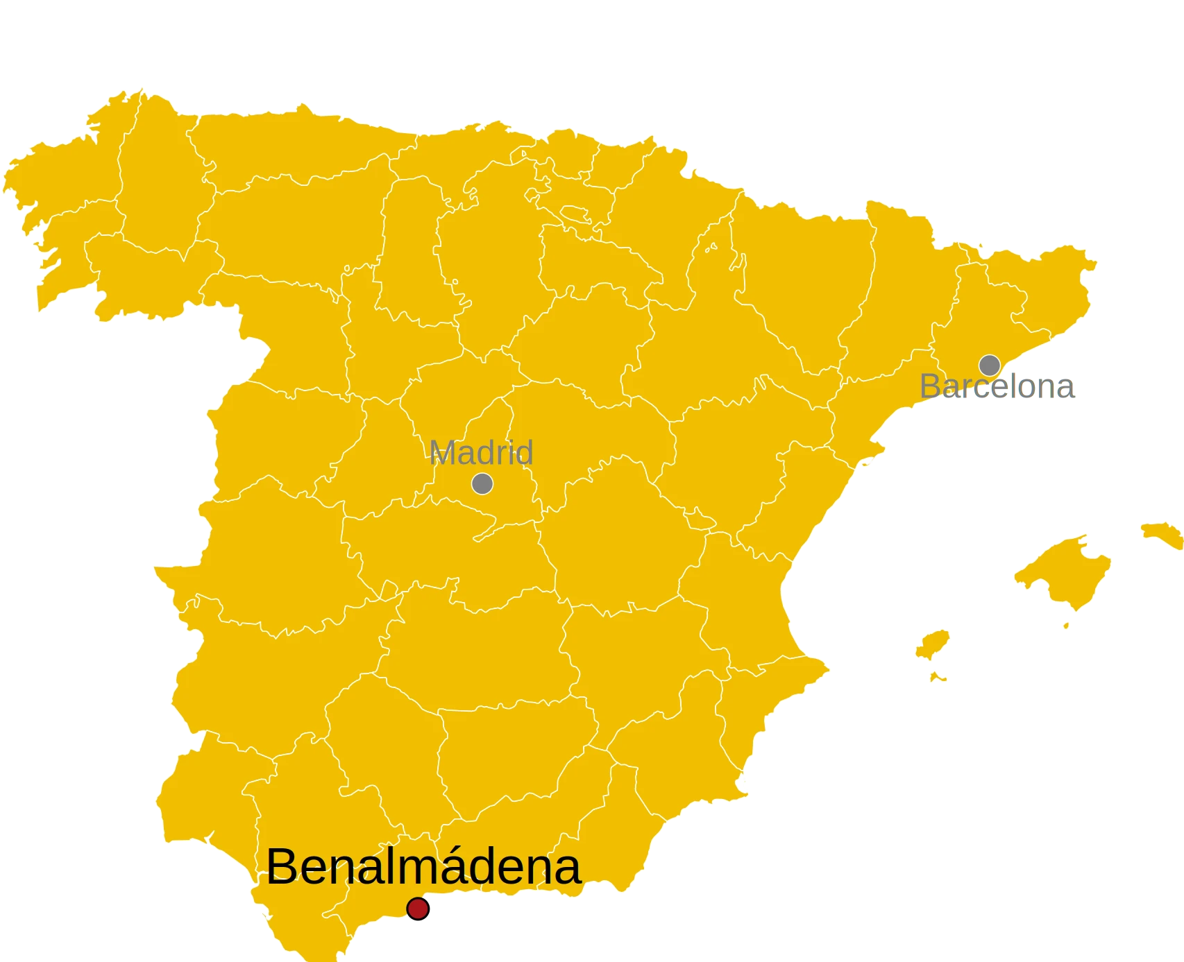 Kaart Benalmádena Spanje - waar ligt Benalmádena