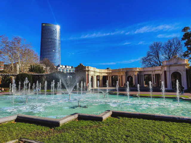 Fonteinen in het park Dona Casilda in Bilbao