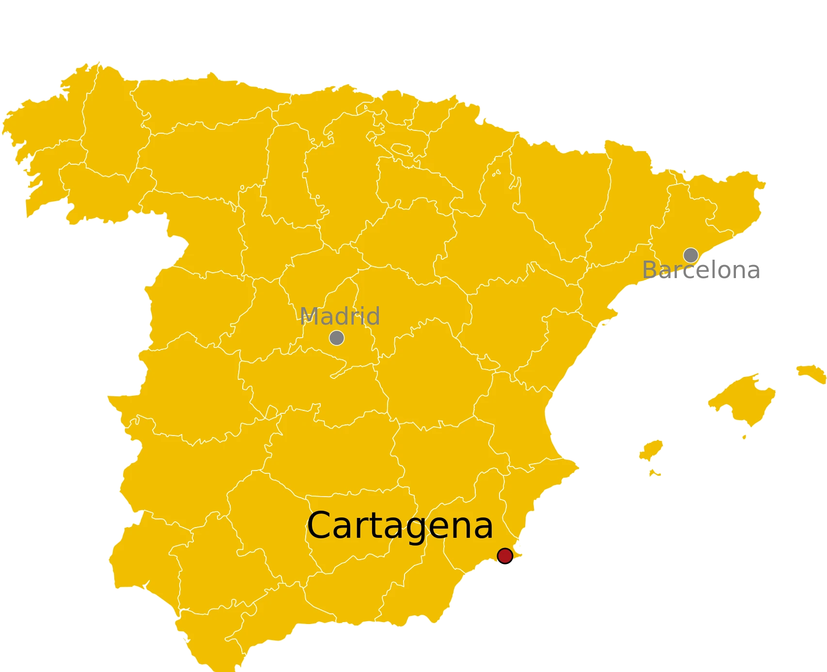 Kaart Cartagena Spanje - waar ligt Cartagena