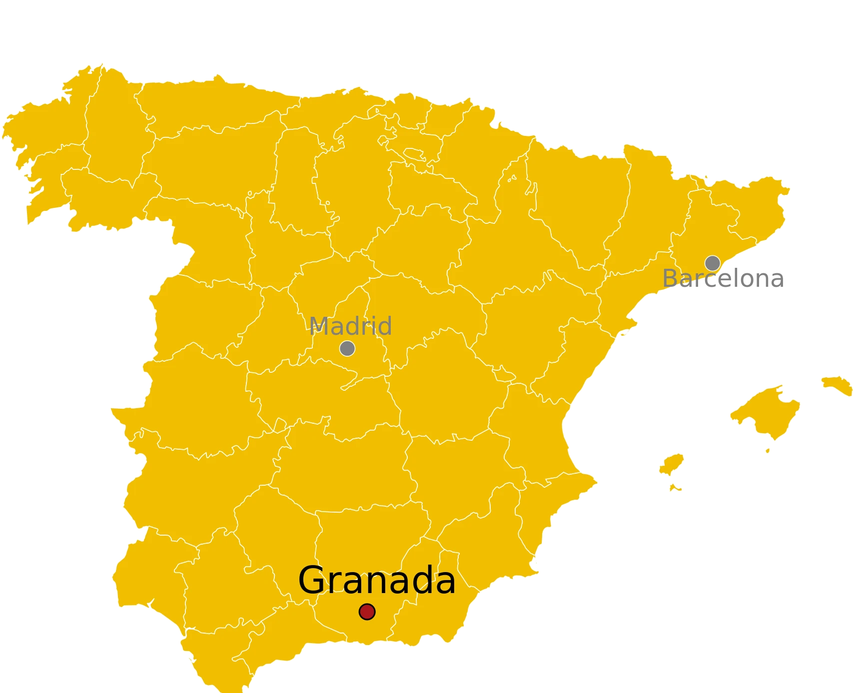Kaart Granada Spanje - waar ligt Granada