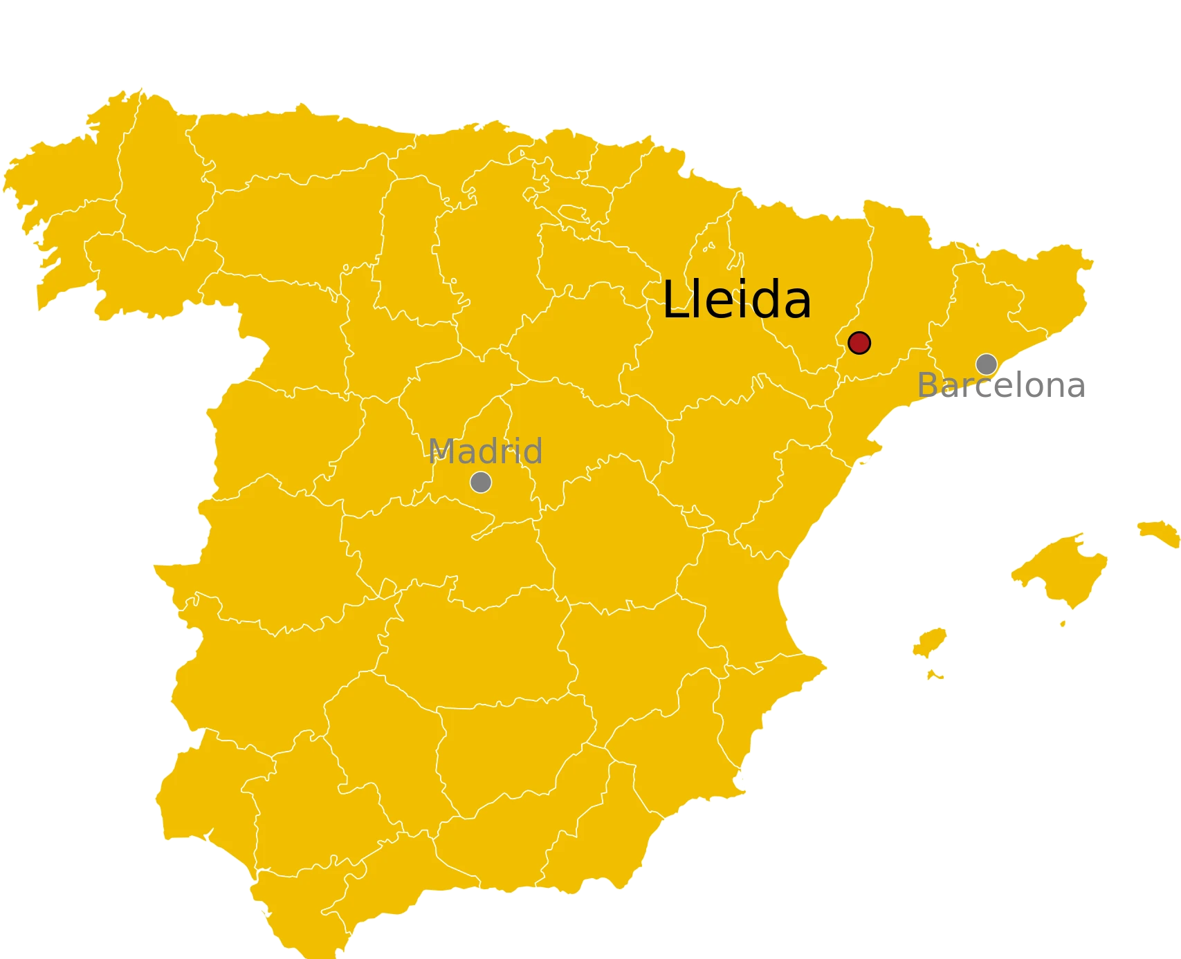 Kaart Lleida Spanje - waar ligt Lleida