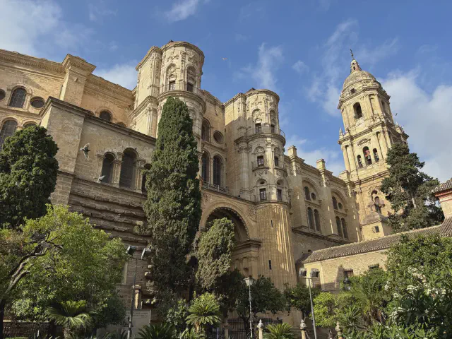 Een foto van de Kathedraal in Malaga, ook wel La Manquita genoemd