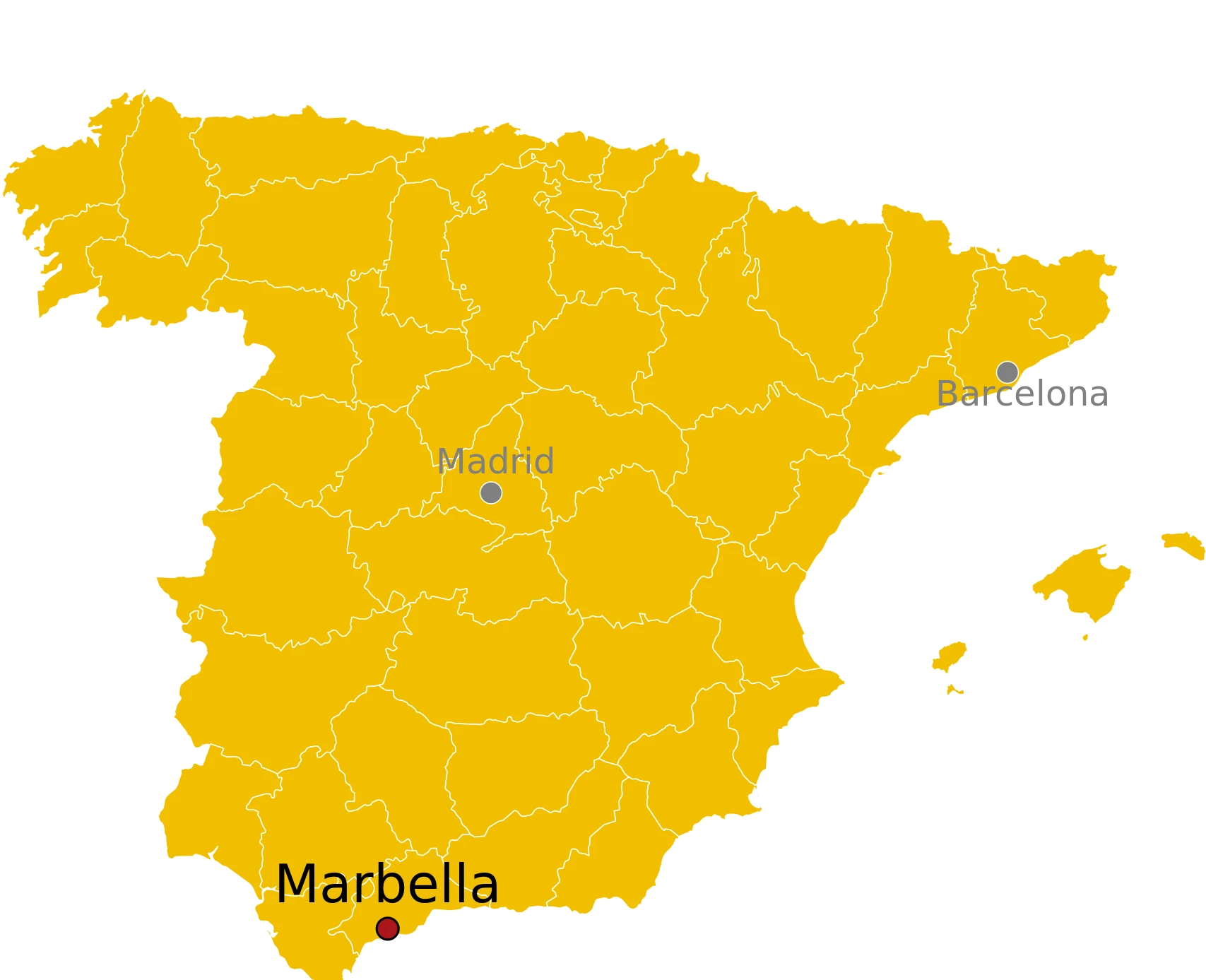 Kaart Marbella Spanje - waar ligt Marbella