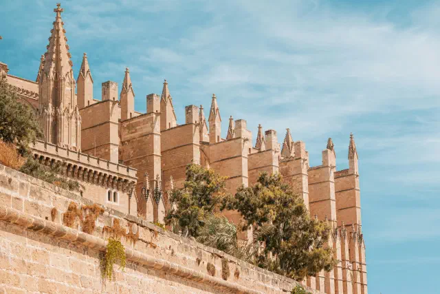 La Seu, de gotische kathedraal van Palma de Mallorca aan de kust