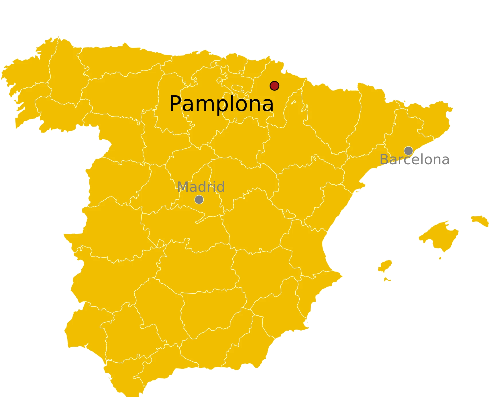 Locatie van Pamplona in Spanje Kaart Pamplona Spanje - waar ligt Pamplona