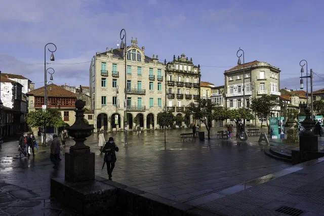 De Praza da Ferreria, het arcadeplein in het centrum van Pontevedra