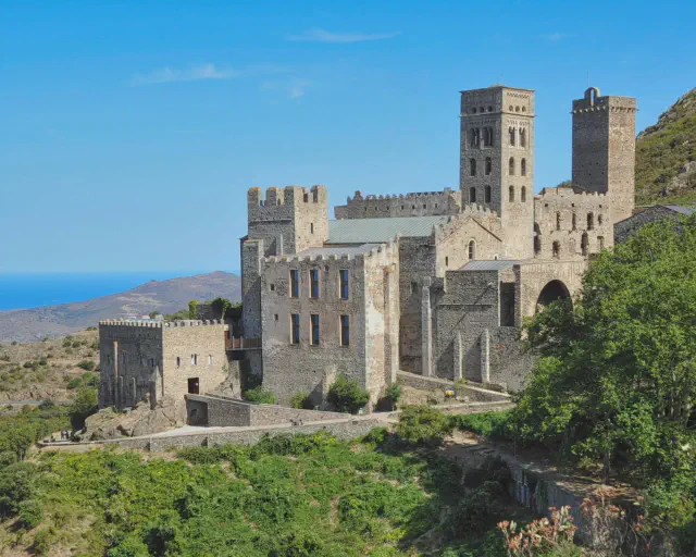 Foto van het klooster Sant Pere de Rodes in de buurt van Roses