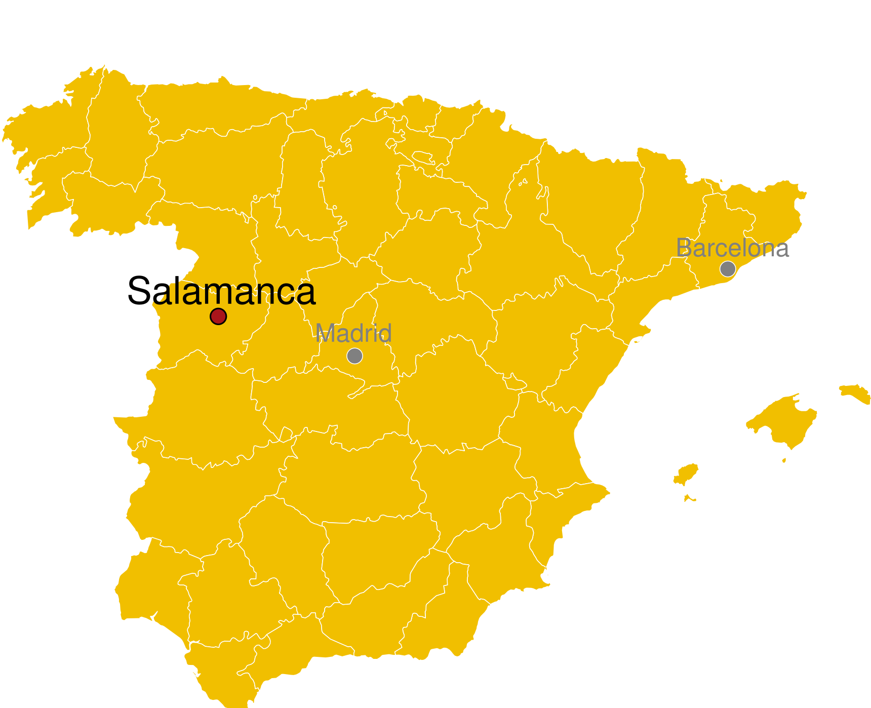 Kaart Salamanca Spanje - waar ligt Salamanca