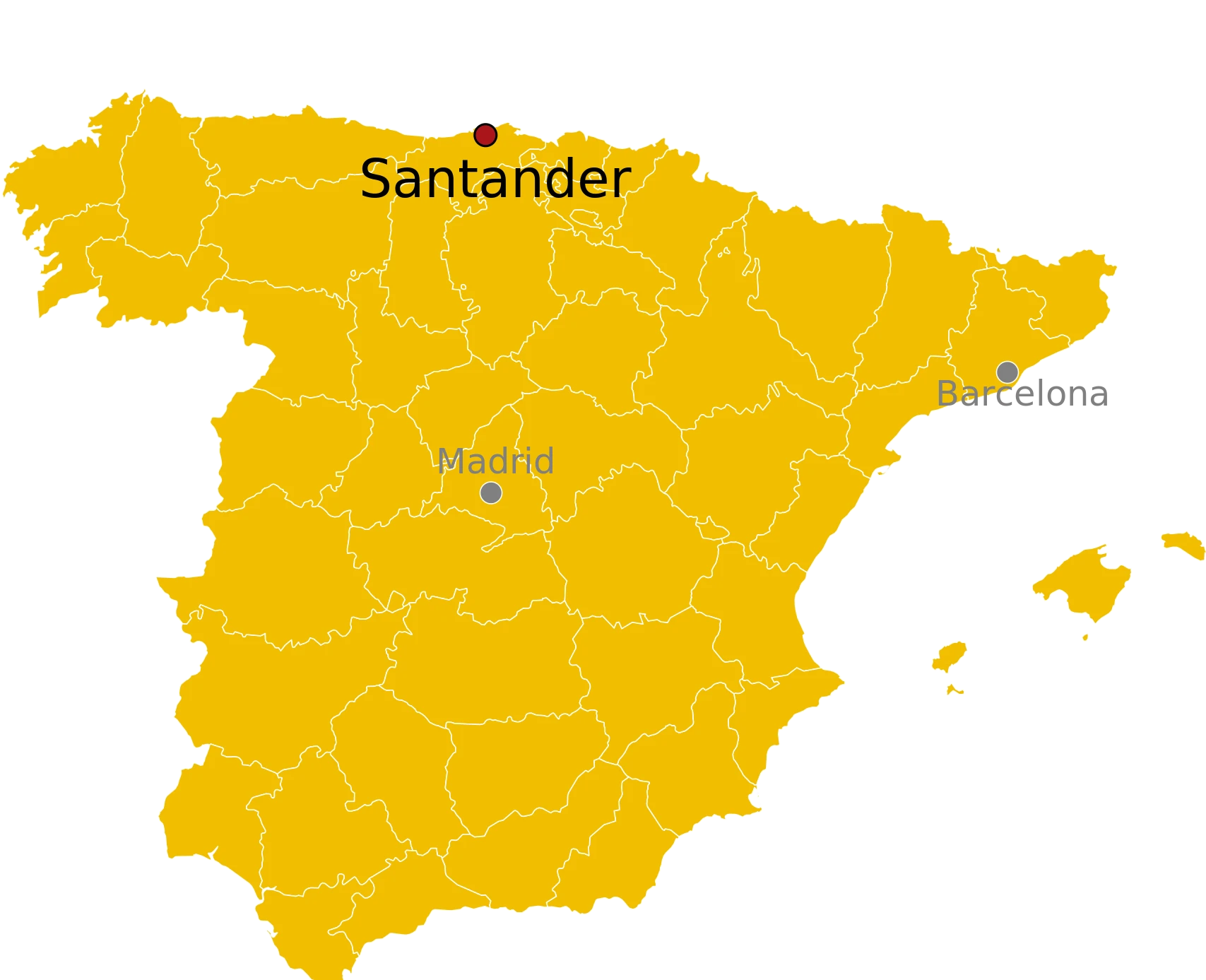 Kaart Santander Spanje - waar ligt Santander