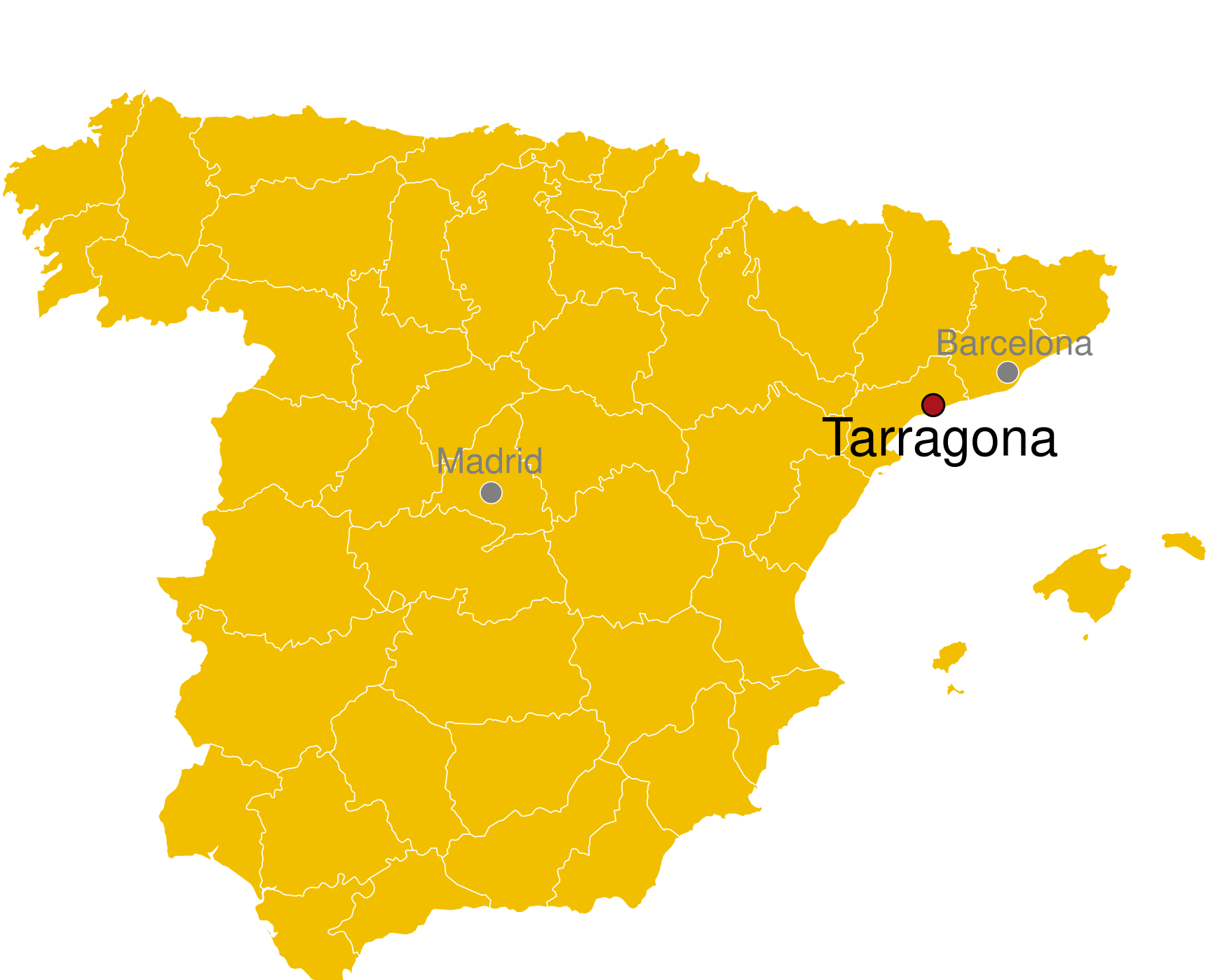 Kaart Tarragona Spanje - waar ligt Tarragona