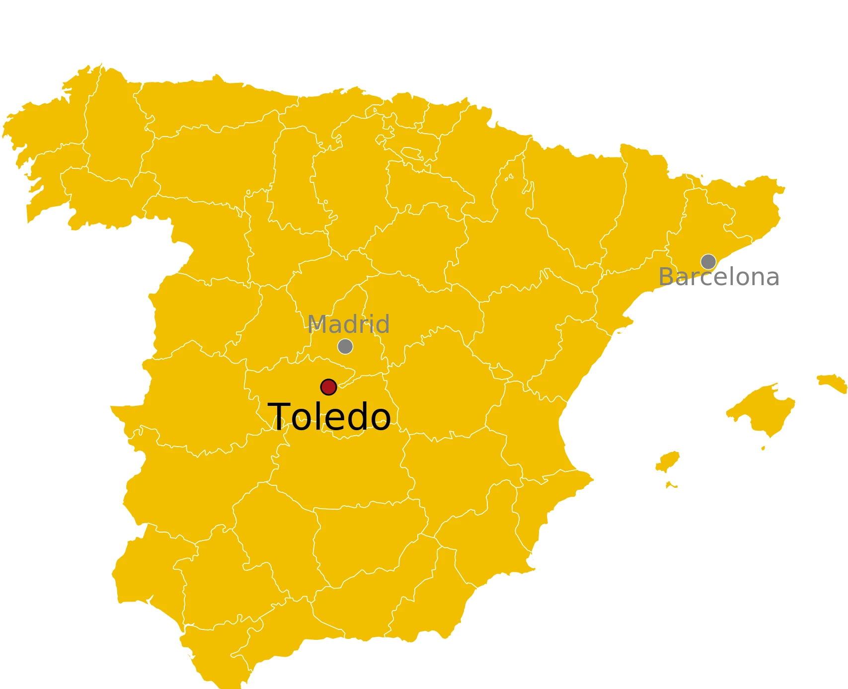 Kaart Toledo Spanje - waar ligt Toledo