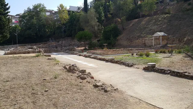 Opgravingen van de Romeinse Villa Ametllers met mozaiekvloeren in Tossa de Mar Opgravingen van de Romeinse Villa Ametllers met mozaiekvloeren in Tossa de Mar