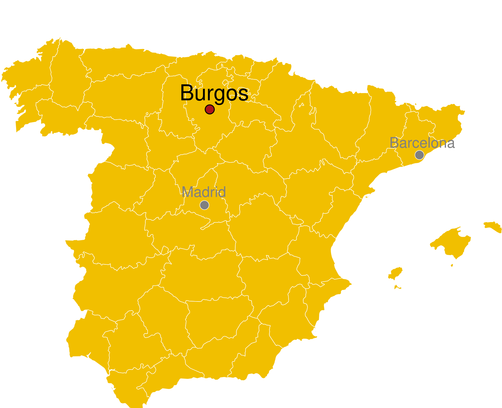 Locatie van Burgos in Spanje Kaart Burgos Spanje - waar ligt Burgos
