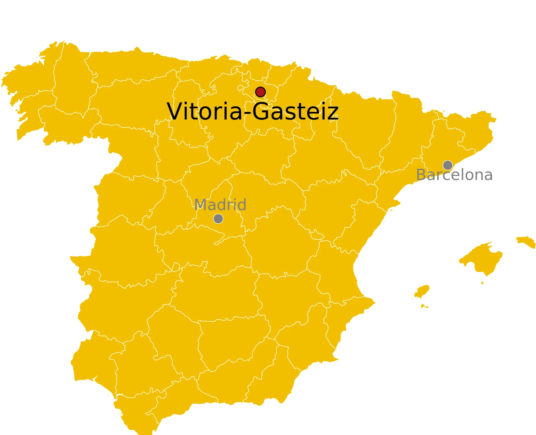 Locatie van Vitoria-Gasteiz in Spanje Kaart Vitoria-Gasteiz Spanje - waar ligt Vitoria-Gasteiz