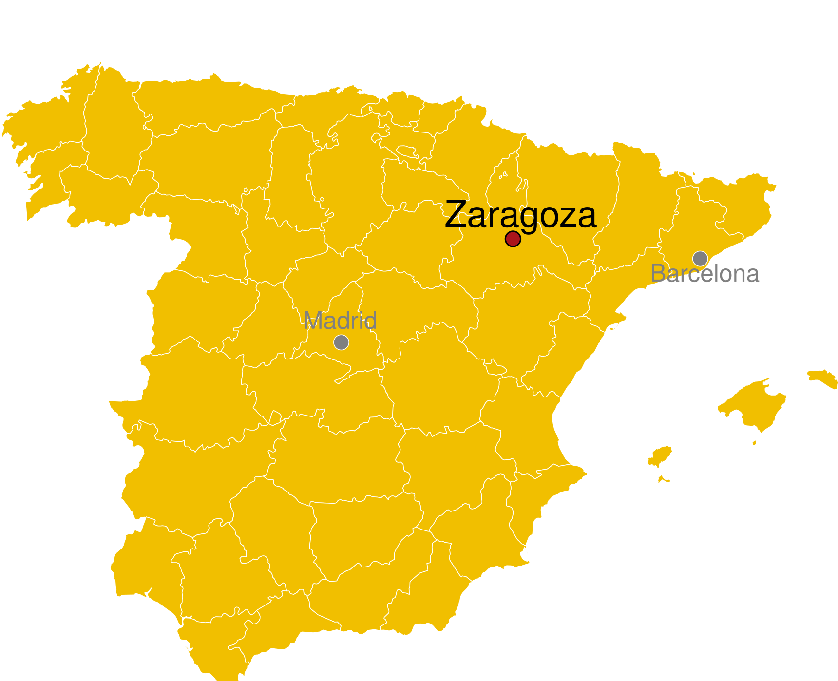 Kaart Zaragoza Spanje - waar ligt Zaragoza